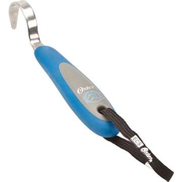 Durable Oster Equine Care Horse Hoof Pick in Blue for Easy Grooming