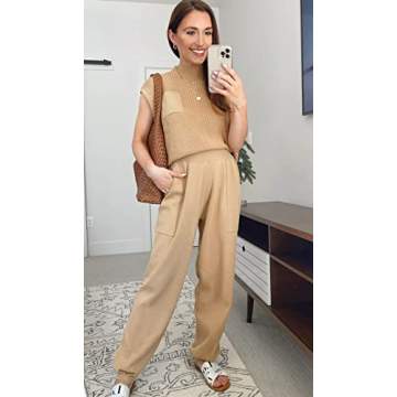 Tanming Women's Cozy 2 Piece Sweater Lounge Set