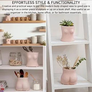 BASE ROOTS Boho Planter Vase with Drainage Hole - Stylish Decor