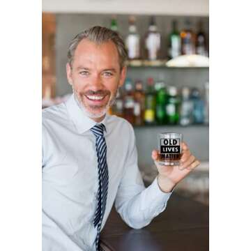 Old Lives Matter Beer Glass & Whiskey Glass Bundle - Funny Beer Glass and Rocks Glass - Gag Gifts for Men - Ideal Stocking Stuffer, Birthday, Father’s Day, or Retirement Glass - Printed in the USA