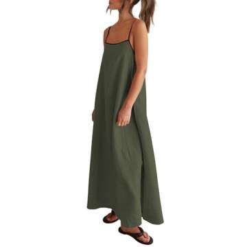 Shy Velvet Women's Summer Linen Maxi Dress for Beach
