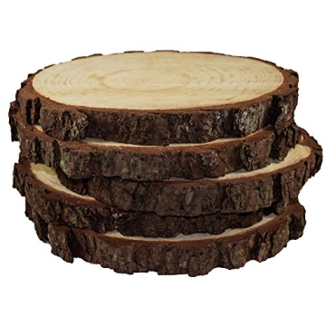 Rustic Wood Slices for Weddings and Crafts, 5 Pack