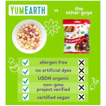 YumEarth Easter Candy Organic Jelly Beans - Spring Fruit Flavors, Gluten Free Snack - Allergy Friendly, Non-GMO, Vegan, No Artificial Flavors or Dyes - Assorted Flavors, 10 Ounce