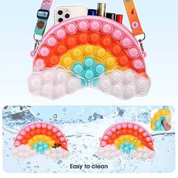 UOYHXQ Rainbow Pop Shoulder Purse for Girls 4-12