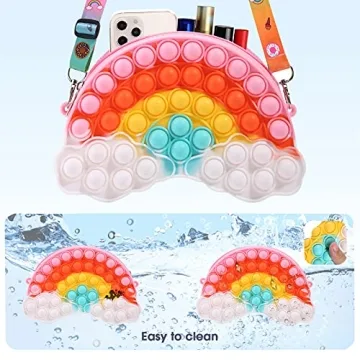 UOYHXQ Rainbow Pop Shoulder Purse for Girls 4-12
