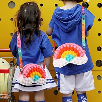 UOYHXQ Rainbow Pop Shoulder Purse for Girls 4-12