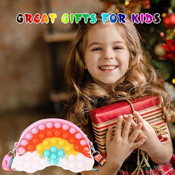 UOYHXQ Rainbow Pop Shoulder Purse for Girls 4-12