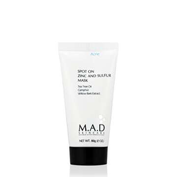 M.A.D Skincare Spot On Zinc And Sulfur Mask - For Acne Prone Skin 2 oz