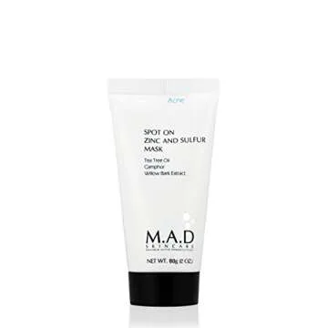 M.A.D Skincare Spot On Zinc And Sulfur Mask - For Acne Prone Skin 2 oz