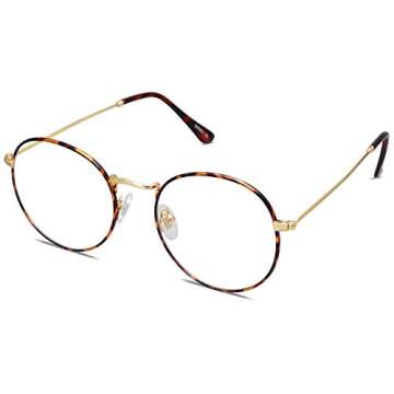 SOJOS Round Blue Light Blocking Computer Glasses – Anti Blue Light Lens Preppy Chic SJ5024