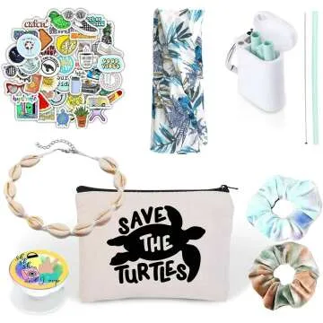 VSCO Girl Accessories Kit with Stickers & Straw