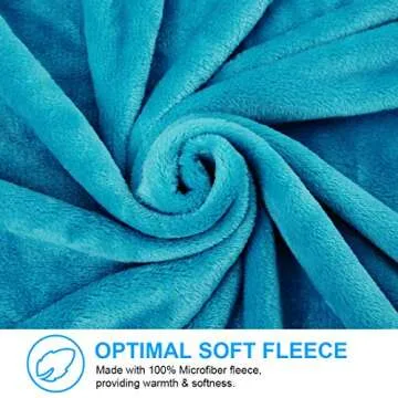 LEISURE TOWN Soft Fleece Blanket in Turquoise