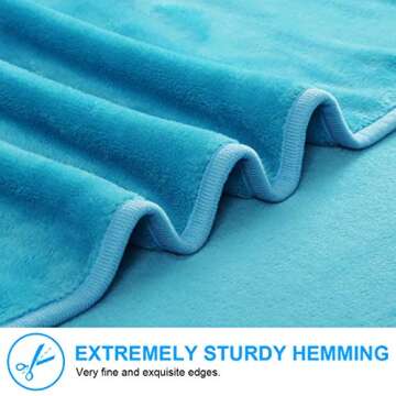 LEISURE TOWN Soft Fleece Blanket in Turquoise