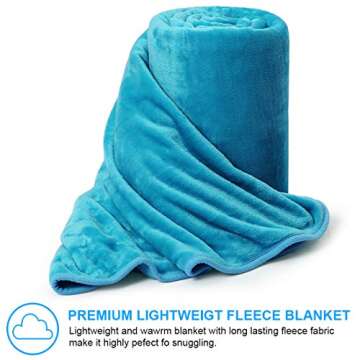 LEISURE TOWN Soft Fleece Blanket in Turquoise