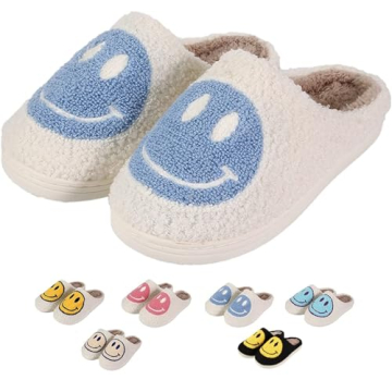 LEZIRTOI Retro Cute Style Fuzzy Face Slippers for Men and Women, Cozy and Fun Design