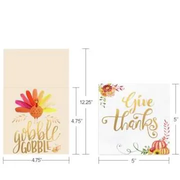 Elegant Thanksgiving Napkins & Cutlery Holders Set