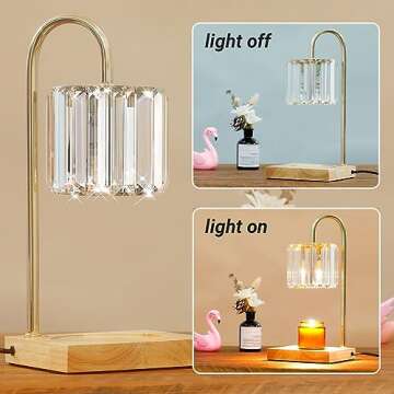 Yuichoy Candle Warmer Lamp with Timer, Dimmable Electric Candle Wamer, Glass Modern Candle Melter Lamp, Birthday Gifts, Clear