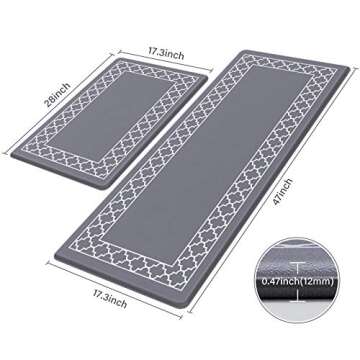 LuxStep Kitchen Mat Set of 2 Anti Fatigue Mat, Non Slip Kitchen Rugs and Mats Waterproof Memory Foam...