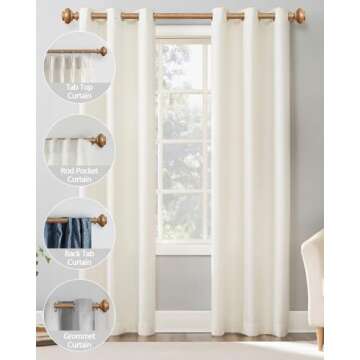 Adjustable Wood Curtain Rods 48-84 Inch Heavy Duty