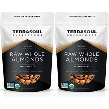 Terrasoul Superfoods Raw Unpasteurized Organic Almonds for Almond Milk