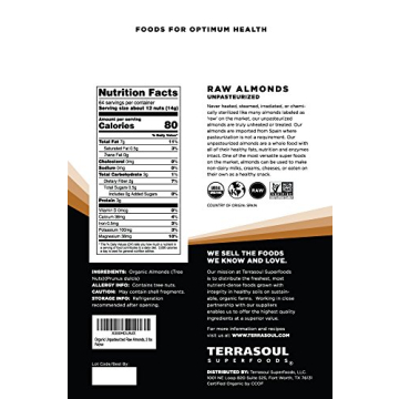 Terrasoul Superfoods Organic Raw Valencia Almonds - 4 lbs