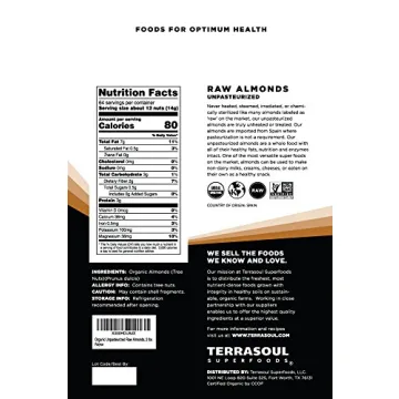Terrasoul Superfoods Organic Raw Valencia Almonds - 4 lbs