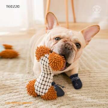 TEOZZO Dog Shoes Dog Boots & Paw Protector, Anti-Slip Sole Winter Dog Booties with Reflective Straps...