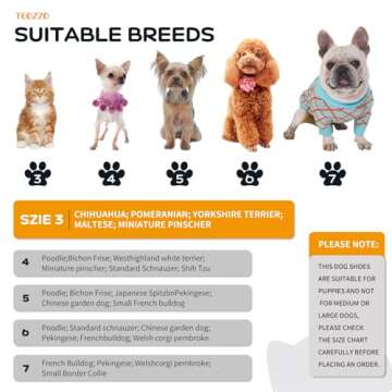 TEOZZO Dog Shoes Dog Boots & Paw Protector, Anti-Slip Sole Winter Dog Booties with Reflective Straps Dog Snow Boots for Small Medium Dogs 4PCS Black 3