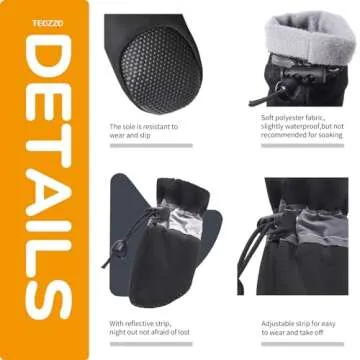 TEOZZO Dog Shoes - Soft Lined, Anti-Slip Booties for Dogs