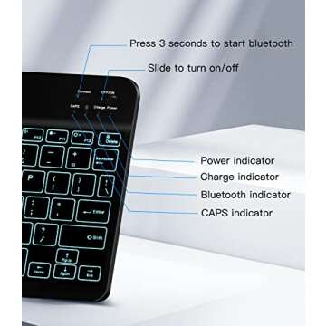 XIWMIX Ultra-Slim Wireless Bluetooth Keyboard with Backlight