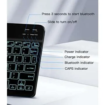 XIWMIX Ultra-Slim Wireless Bluetooth Keyboard with Backlight