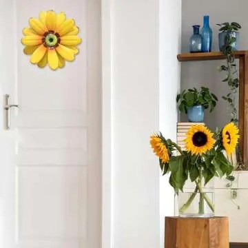 YEAHOME 10" Sunflower Metal Wall Art for Spring Decor