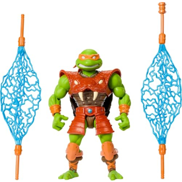 Masters of Universe Origins Turtles of Grayskull Michelangelo Reptile Wars Action Figure, TMNT & MOT...