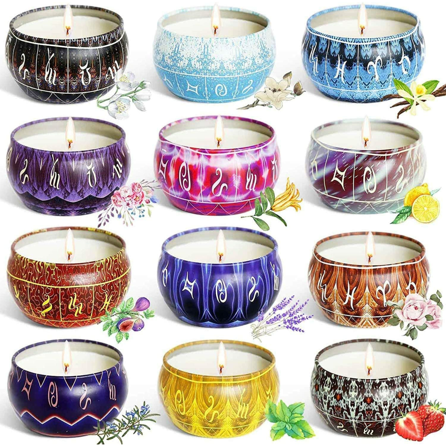 12 Constellations Scented Candles Gift Set for All