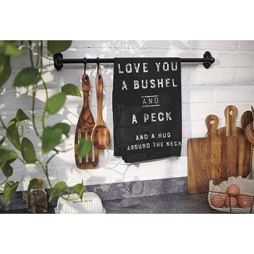 Primitives by Kathy Love You A Bushel and A Peck and A Hug Around The Neck Decorative Kitchen Towel, Cotton