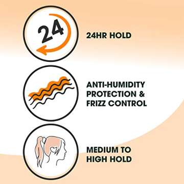 Garnier Fructis Style Sleek and Shine Anti-Humidity Hairspray, Ultra Strong Hold, Frizz Protection 8.25 Oz, 3 Count (Packaging May Vary)