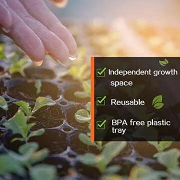 Apipi 10 Pcs 72 Cell Seed Starter Tray - Reusable Seed Growing Starting Tray Fits 1020 Trays, Thick Gardening Germination Trays with Drain Holes for Plant Seeds Propagation, 720 Cells Total