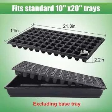 Apipi 10 Pcs 72 Cell Seed Starter Tray - Reusable Seed Growing Starting Tray Fits 1020 Trays, Thick Gardening Germination Trays with Drain Holes for Plant Seeds Propagation, 720 Cells Total