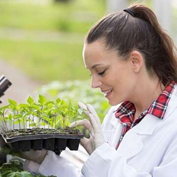 Apipi 10 Pcs 72 Cell Seed Starter Tray - Reusable Seed Growing Starting Tray Fits 1020 Trays, Thick Gardening Germination Trays with Drain Holes for Plant Seeds Propagation, 720 Cells Total