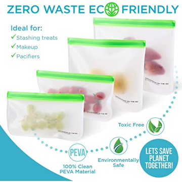 Eco-Friendly Reusable Storage Bags - 8 Pack for Food & Snacks