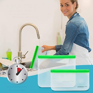 Eco-Friendly Reusable Storage Bags - 8 Pack for Food & Snacks