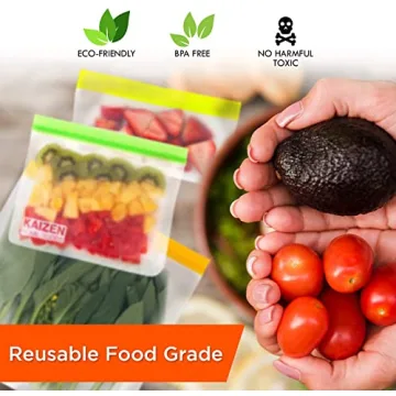 Eco-Friendly Reusable Storage Bags - 8 Pack for Food & Snacks