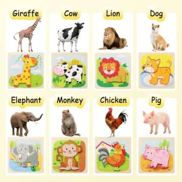 Wooden Puzzles for Toddlers - Educational Fun for Ages 1-4
