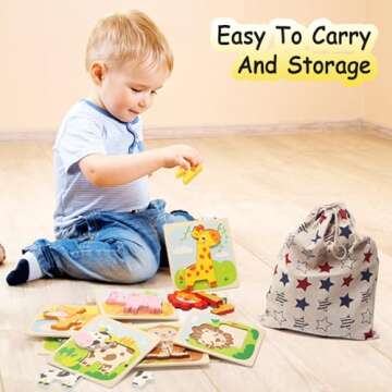 Wooden Puzzles for Toddlers - Educational Fun for Ages 1-4