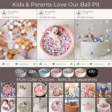 Wonder Space Deluxe Kids Round Ball Pit, Premium Handmade Kiddie Balls Pool, Soft Indoor Outdoor Nur...
