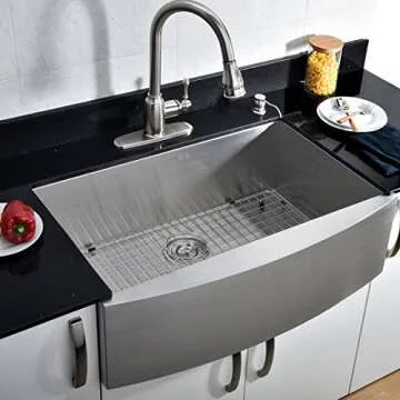 33-inch Farmhouse Apron Sink in Brushed Nickel Finish
