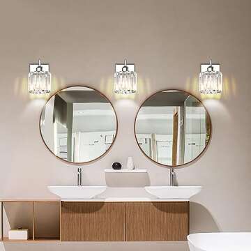 Valytime Luxury Bathroom Vanity Light Fixture – Elegant Chrome & Crystal Design