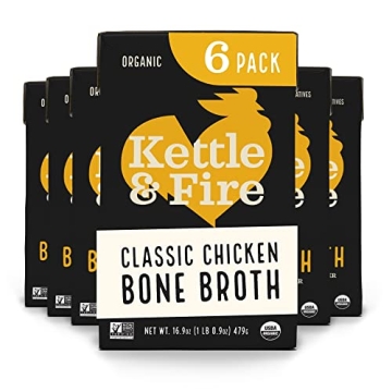 Kettle & Fire Chicken Bone Broth Soup - Pack of 6, Gluten Free