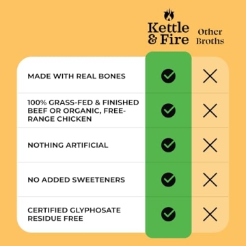 Kettle & Fire Chicken Bone Broth Soup - Pack of 6, Gluten Free