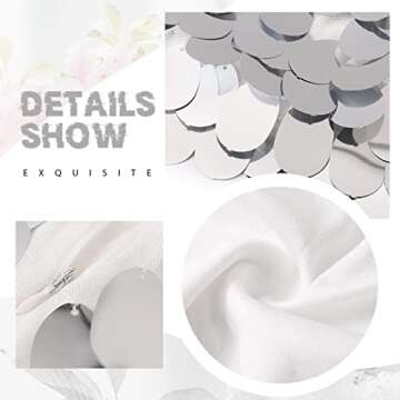 GRAEEN Sequin Dance Skirt Belly Hip Skirt Rave Fringe Skirt Outfits Party Costume Performance Skirt for Women and Girls (Small, A1-Silver)